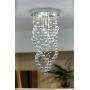 Fashionou Mini Crystal Chandelier, Spiral Raindrop Chandelier for Dining Room, Bathroom Fixtures Small Crystal Chandelier for Bedroom 4 LED Lighting Fixtures