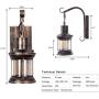 Rustic Light Fixtures, Oil Rubbed Bronze Finish Indoor Vintage Wall Light Wall Sconce Industrial Lamp Fixture Glass Shade Farmhouse Metal Sconces Wall Lights for Bedroom Living Room Cafe(1 Pack)