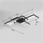BAYCHEER Black 3 Rectangle Frame LED Living Room Dining Room Flush Mount Ceiling Light Fixtures Ceiling Hanging Lighting Modern Hotel Lobby Kitchen Bedroom Decor Ceiling Lamp,Cool light-43''