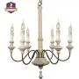 6-Light Chandelier Retro Wood Chandelier Apply to Farmhouse,Dining Room,Kitchen Island, Restaurant,Candle,Dining Room,Foyer,Chandeliers