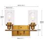 Banato Lighting Brass Wall Sconce 2-Light Modern Bathroom Lighting Fixtures Over Mirror Indoor Wall Lamp with Clear Glass Shade for Powder Room Porch Stairway