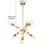 Sputnik Chandelier Modern Pendant Lighting 6 Lights Gold Chandeliers Hanging Dining Room Light for Kitchen Hallway Dining Room Living Room