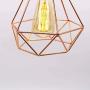 Fengqing-Chandeliers Cage Pendant Light Dining Table Lamp 3-Lights Pendant Lamp Modern Rose Gold Metal Diamond Lampshade Design Hanging Lamp Decoration Lamp for Bedroom Kitchen Restaurant Living Room