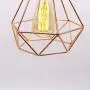 Fengqing-Chandeliers Cage Pendant Light Dining Table Lamp 3-Lights Pendant Lamp Modern Rose Gold Metal Diamond Lampshade Design Hanging Lamp Decoration Lamp for Bedroom Kitchen Restaurant Living Room