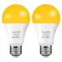 Amber Yellow LED Bug Light Bulb,ProPOW 7W Dusk to Dawn Bug Bulbs 40W Equivalent A19 Auto on/Off LED Bulbs Outdoor Bug Lights 580 Lumens Porch Lights(Non-Dimmable,E26,2200K,2 Pack)