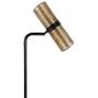 Henn&Hart FL0162 Modern, Contemporary Floor Blackened Bronze with Brass Metal Shade for, Bedroom, Living Room, Office, Study Lamp, Black