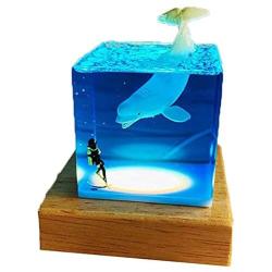 Shark Night Light,Cube Shark Diver Night Lamp Novelty Gift for Children for Living Rooms and Bedrooms Decor