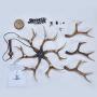 HUITICO Antler Chandelier 6 Light Vintage Style Resin 28'' Large Faux Chandeliers American Countryside Deer Horn Lamps for Living Room, Bar, Cafe, Kitchen, Dining Room