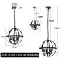 DLLT Industrial Pendant Lighting Fixture, Flexible Chandelier Hanging, Rustic 5 Light Flush Mount Ceiling Pendant Lamp for Kitchen, Dining Room, Living Room, Hallway, Bedroom, Entryway, E12 Base Gold