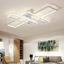 Modern Ceiling Lamp LED Stepless Dimming with Remote Control Close to The Ceiling Light Fixture Geometric Ceiling Light for Living Room Bedroom Office Indoor Chandelier Diameter 90 cm x 60CM (White) Modern Ceiling Lamp LED Stepless Dimming with Remote Control Close to The Ceiling Light Fixture Geometric Ceiling Light for Living Room Bedroom Office Indoor Chandelier Diameter 90 cm x 60CM (White)