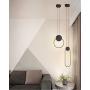 WEM Modern Bedside Pendant Lamps for Bedrooms Dimmable Led Ceiling Pendant Light Creative Metal Ring Bedroom Hanging Lamp Height Adjustable for Dining Room Table Living Room Shop,Black,A 12W