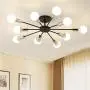 LightInTheBox 10-Head Vintage Metal Semi Flush Mount Ceiling Light Living Room Dining Room Lighting Painted Finish Ceiling Light Lighting Fixture