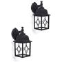 CORAMDEO Outdoor LED Square Wall Sconce Light for Porch, Patio, Deck, Wet Location, Built in LED Gives 100W of Light from 11W of Power, 1000 Lumens, 3K, Durable Cast Aluminum with Black Finish 2 Pack