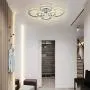 Garwarm LED Ceiling Lamp 76W Modern Close to Ceiling Light Dimmable 6 Rings Ceiling Chandelier for Living Room Bedroom,Chrome