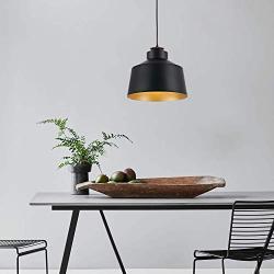 WINGBO Black Industrial 1 Bulb Pendant Light Farmhouse Metal Hanging Barn Pendant Lighting with Lid Shade, Adjustable Length Hanging Dining Light Fixture for Kitchen, Bar, Entryway, Dining Room