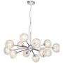 MEEROSEE Sputnik Chandeliers Modern Bubble Glass Chandelier Pendant Lighting Chrome Wired Aluminum 12-Light Fixture W37.4'' for Dining Room Living Island Kitchen Bedroom Foyer Entryway