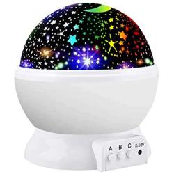 Star Night Light Projector, Colourful Night Lamp for Kids Children Rotating 3 Modes Romantic Magical Gift Present Toys Sleeping Aid(White)