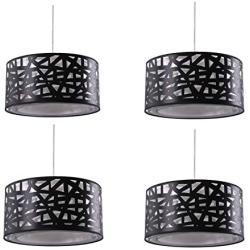 Lightinthebox Pendant Lights Modern Contemporary Hanging Lighting for Dining Room Kitchen Living Room Metal (Black)(4PC)