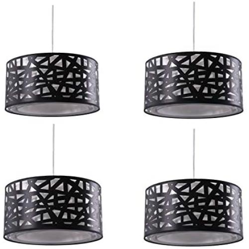 Lightinthebox Pendant Lights Modern Contemporary Hanging Lighting for Dining Room Kitchen Living Room Metal (Black)(4PC)