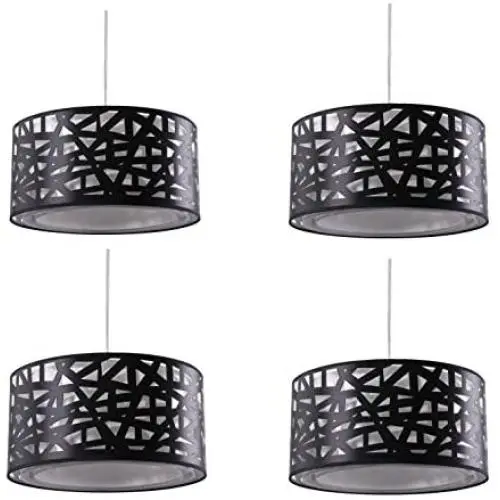Lightinthebox Pendant Lights Modern Contemporary Hanging Lighting for Dining Room Kitchen Living Room Metal (Black)(4PC)