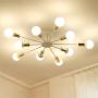 Modo Lighting Flush Mount Ceiling Light 10-Light White Sputnik Chandelier Lighting Modern Ceiling Lamp for Living Room Restaurant Kitchen Island(10-Light)