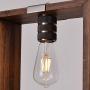 ANTILISHA Wood Farmhouse Chandelier Lighting Rectangle Geometric Mason Jar Light Fixture Pendant Chandelier for Dining Rooms Kitchen Island High Ceiling Brushed Nickel Metal Wide Extra Long 44''