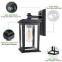 Dusk to Dawn Sensor Outdoor Wall Lantern, Exterior Wall Sconce, Wall Mount LED Lights with E26 Socket, Anti-Rust Waterproof Porch Light Fixture with Clear Glass Shade for Garage, Doorway