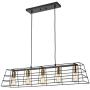 Industrial Dining Room Chandeliers 5-Light Linear Black Brass Kitchen Island Lighting