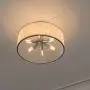 Tangkula Industrial Ceiling Light Fixture, Fabric Drum-Shaped Shade, Semi Flush Mount Ceiling Light w/ Metal Hanging Kit, 6-Light Close to Ceiling Light for Dining Room, Bedroom, Cafe, Bar, Entryway
