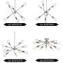 BONLICHT 8-Light Sputnik Chandelier Chrome Modern Chandelier Lighting Vintage Ceiling Light for Kitchen Dining Room Hallway Foyer