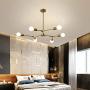 Garwarm Sputnik Chandelier Modern 6 Lights Brushed Brass Pendant Lighting Gold Mid Century Ceiling Light Fixture for Dining Room Living Room Kitchen
