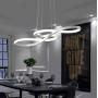 LED Chandelier Dining Room Island Ceiling Pendant Light Dimmable 3000K-6500K Remote Acrylic Half Flush Mount Lighting Fixtures, Modern Designer Height Adjustable Bedroom Living Room Decor Hanging Lamp