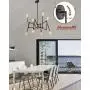 Harriet Modern 8-Light Sputnik Chandelier, Starburst Mid Century Pendant Light，Adjustable Swing Arms Ceiling Light Fixture for Kitchen, Dining Room, Living Room, Black and Rose Gold Finish, HPL02BRG-8