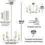 BAODEN 6 Lights Fixture Modern Sputnik Chandelier Brushed Nickel Mid Century Pendant Light Semi Flush Mount Hanging Lamps for Dining Bedroom Kitchen Lighting