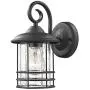 Emliviar 1-Light Outdoor Wall Lantern 2 Pack, Exterior Wall Lamp Light in Black Finish with Clear Seeded Glass -Twin Pack, OS-1803CW1