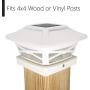 Davinci Renaissance Solar Post Cap Lights - Outdoor Lighting for 4x4 Wooden and Vinyl Posts - Bright Warm White LEDs - Pearl White (4 Pack)