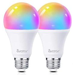 Smart LED Light Bulb, Alexa Light Bulbs WiFi Dimmable 2 Pack Work with Google Home/Smart Life APP, Avatar Controls RGBCW Color Changing Lights, No Hub Required (800LM E26 A19 8W=70W Equivalent)