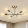 Sputnik Chandelier Lighting 6-Light,Modern Mid Century Ceiling Light Fixture, Vintage Brushed Brass Hanging Pendant Lights for Bedroom Dining Room Living Room,GoldSC-L6-01 (Brushed Brass)