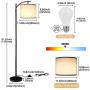 Rottogoon Floor Lamp for Living Room, LED Standing Lamp with 2 Lamp Shades for Bedroom, 9W LED Bulb Included