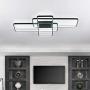 CHYING LED Ceiling Light Modern Flush Mount 60W 3-Layer Geometric Light Fixture Black PVC Metal Chandelier Lights 41 Inch for Bedroom Living Room Study Kitchen Daylight White 6000K