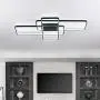 CHYING LED Ceiling Light Modern Flush Mount 60W 3-Layer Geometric Light Fixture Black PVC Metal Chandelier Lights 41 Inch for Bedroom Living Room Study Kitchen Daylight White 6000K