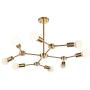 MELUCEE Brass Sputnik Chandeliers 8-Light Mid Century Modern Light Semi Flush Mount Ceiling Light Fixtures for Dining Room Kitchen Living Room Foyer and Hallway