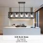 TODOLUZ Farmhouse 5-Light Rectangle Chandelier in Oil Rubbed Bronze Linear Pendant Light Fixture for Dining Room Kitchen Island