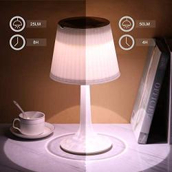 Solar Table Lamp Outdoor Indoor for Living Room Bedroom Patio Modern Decorative Solar Bedside Desk Lamp 2 Lighting Mode White