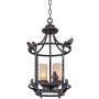 Song Birds Wrought Iron Bronze Pendant Chandelier 13'' Wide Rustic Cage Scavo Glass 4-Light Fixture for Dining Room House Foyer Kitchen Island Entryway Bedroom Living Room - Franklin Iron Works