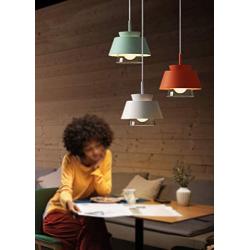 STGLIGHTING Glass Socket Pendant Light with 15ft Plug-in UL On/Off Dimmer Switch Cord Light Fixtures Nordic Minimalist Loft Style Lamps for Dining Room Bulbs Not Included 2-Pack,Macaron Green