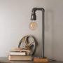 Industrial Table Lamp with USB Charging Port, 3 Way Dimmable Touch Control Bedside Lamp Water Pipe Steampunk Lamp Iron Vintage Nightstand Lamp for Living Room, Bedroom, Office, 6W LED Bulb Included