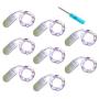 xinkaite 8 PCS Led String Lights - Fairy String Lights Battery Operated 7.2ft/20 LEDs Firefly Lights for Costume,Wedding, Bedroom, Halloween, Easter, Christmas Decoration(Cold White)