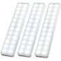 LED Closet Light, 24-LED Newest Version Rechargeable Motion Sensor Closet Light Under Cabinet Wireless Stick-Anywhere Night Light Bar with Large Battery for Stairs,Wardrobe,Kitchen,Hallway (3 Packs)