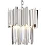 LITFAD Chrome 2 Tiers Pendant Light 3 Lights Pendant Lamp Modernism Clear Crystal Hanging Ceiling Light Modern Design LED Chandelier for Dining Room Living Room Restaurant Hotel